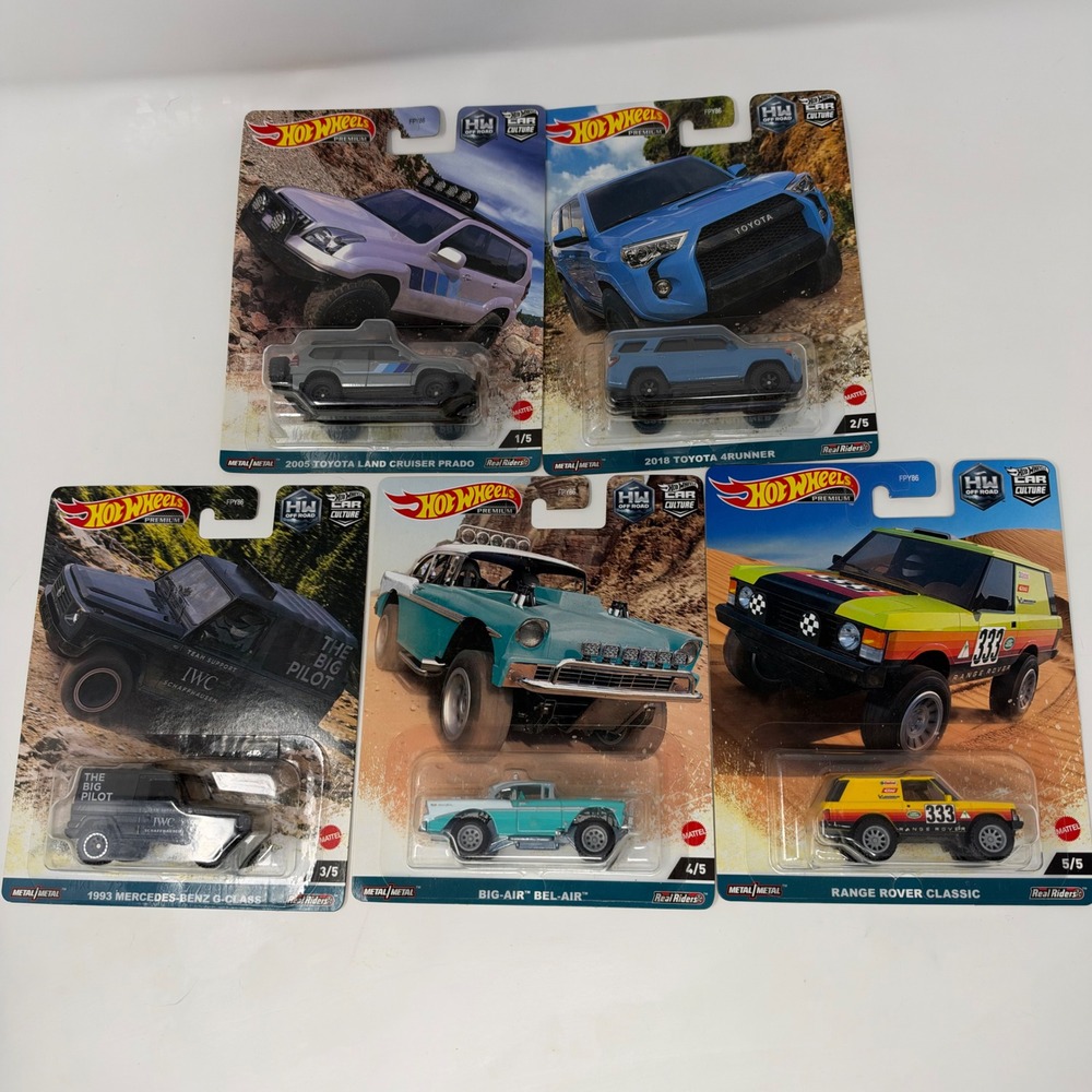 Hot Wheels Premium Car Culture HW Off Road Complete Set Real Riders Toyota